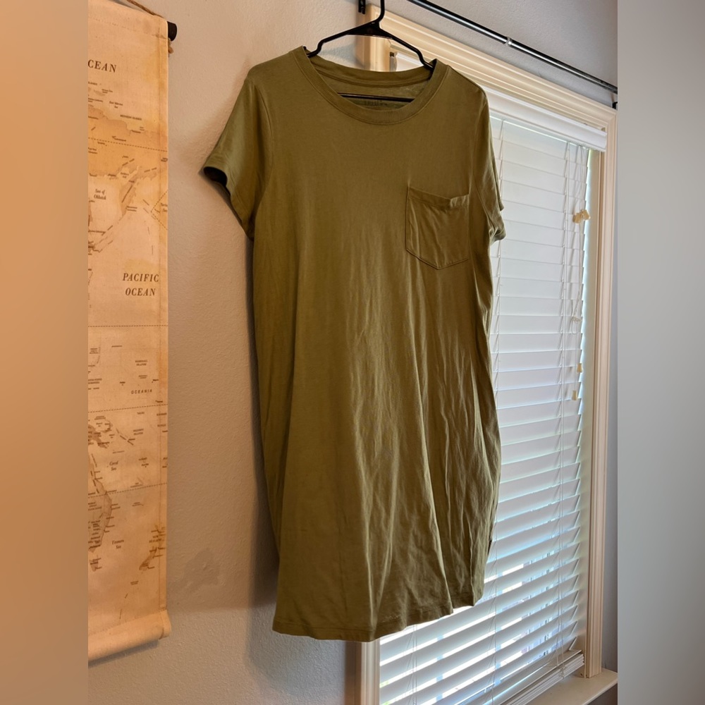T-shirt dress • Time and True • Olive Green • Large